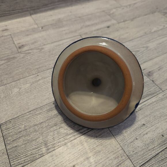 Lidded Talavera Mexico Terracotta Hand Painted Bowl With Handles - Picture 13 of 15